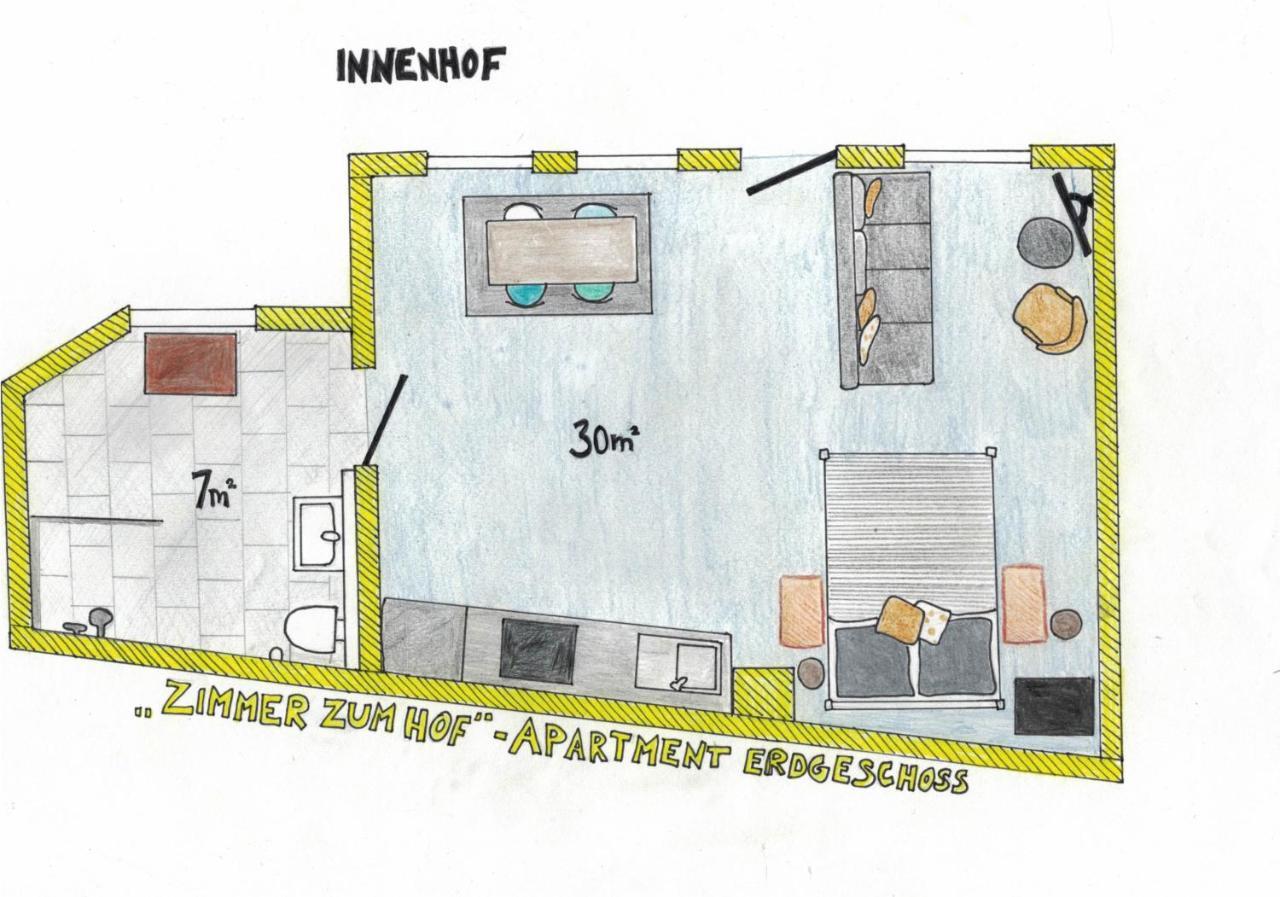 Das Gelbe Haus - Drei Besondere Ferienwohnungen เฟลนส์บวร์ก ภายนอก รูปภาพ